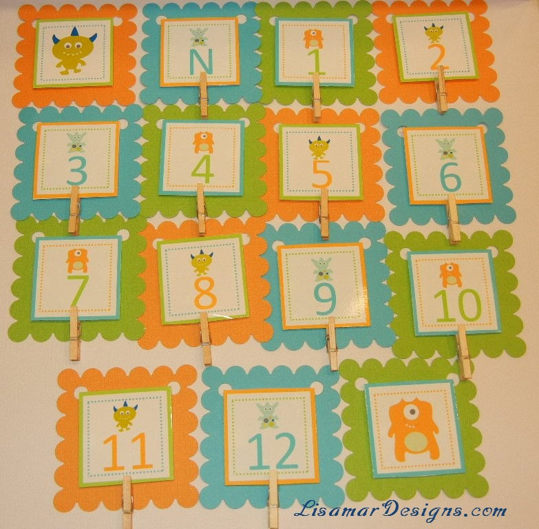 First Year Photo Mini Clips, First Year Banner, Monster Birthday Party, Any Theme