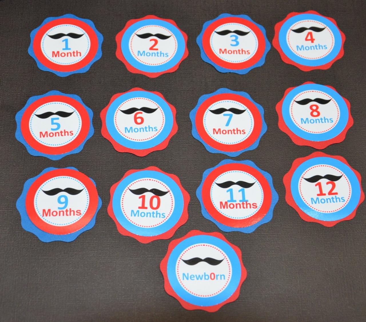 First Year Photo Clips, First Year Banner, Mustache Birthday Party, Any Theme